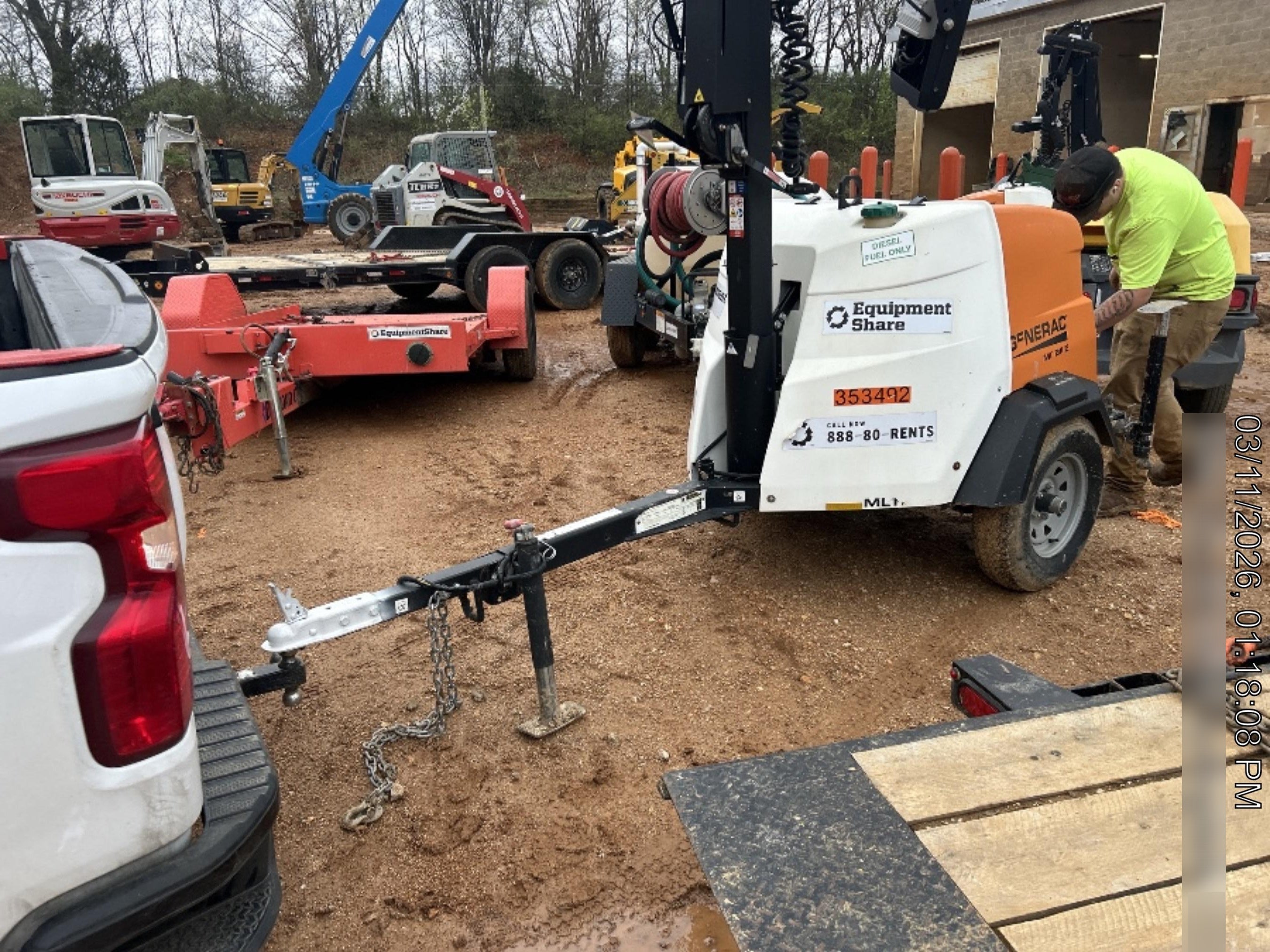 2023 Generac MLT2 Diesel, Flex Switch 120V Input, Powerzone Controller, (4) 320W LED Lights, 4kW Generator, 39.9 Gal Fuel Tank, 2" Ball, T3