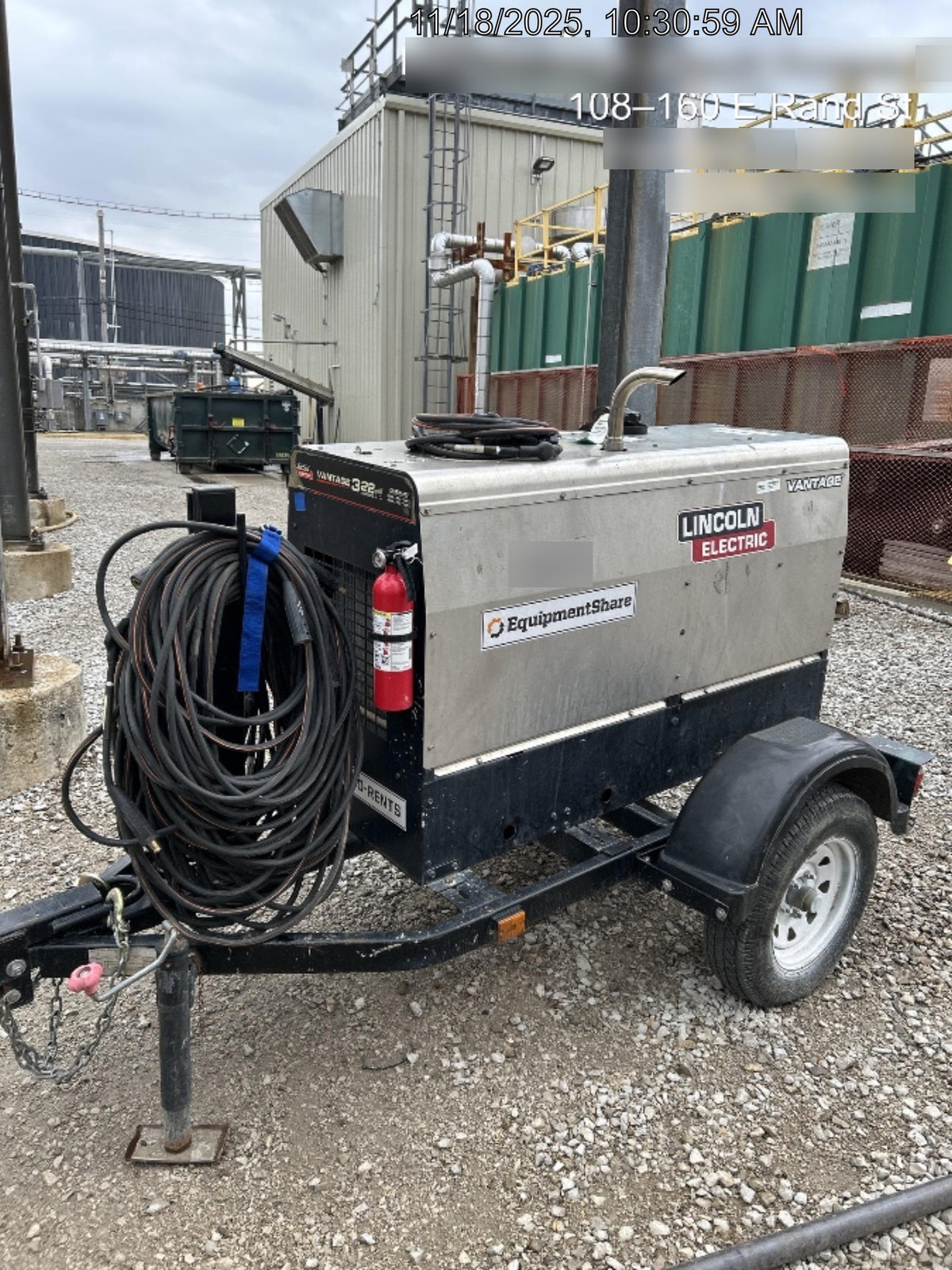 2019 Lincoln Electric Vantage 322 Ready-Pak 3, Two Wheel Trailer, Fender and Light Kit, Cable Rack