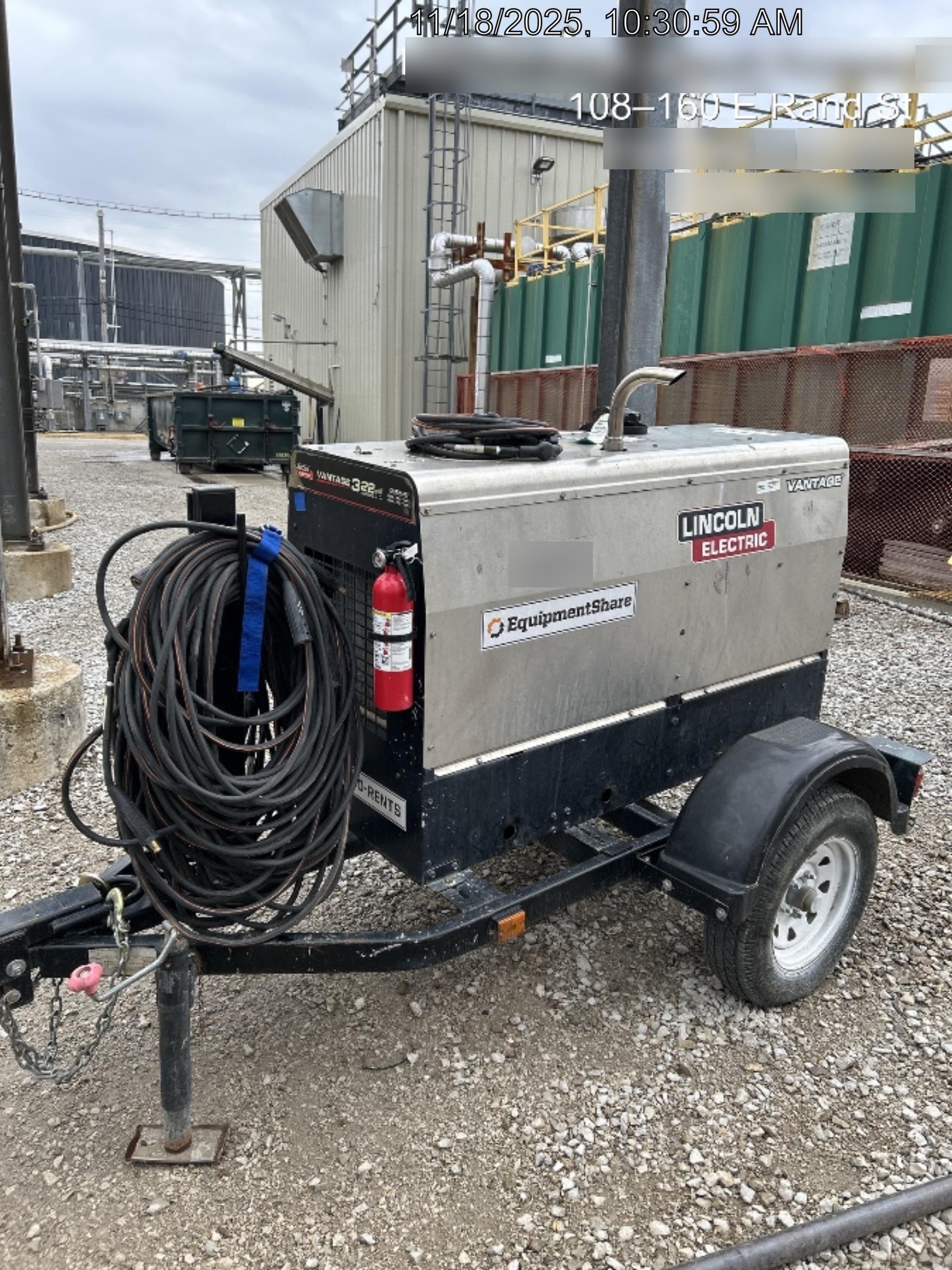 2019 Lincoln Electric Vantage 322 Ready-Pak 3, Two Wheel Trailer, Fender and Light Kit, Cable Rack
