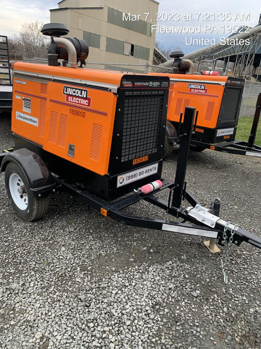 2021 Lincoln Electric Vantage 549X Ready Pak 3, ORANGE (includes trailer, cable rack, fender light kit)