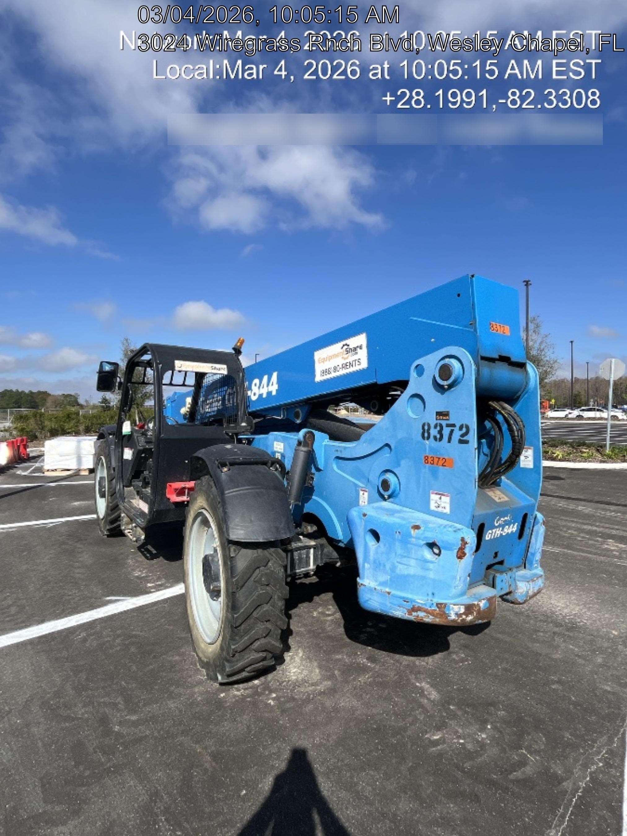 2018 Genie GTH-844 Genie GTH-844D w/Open ROPS, FF Tires, Work Light/Beacon, 60" Carriage and Forks