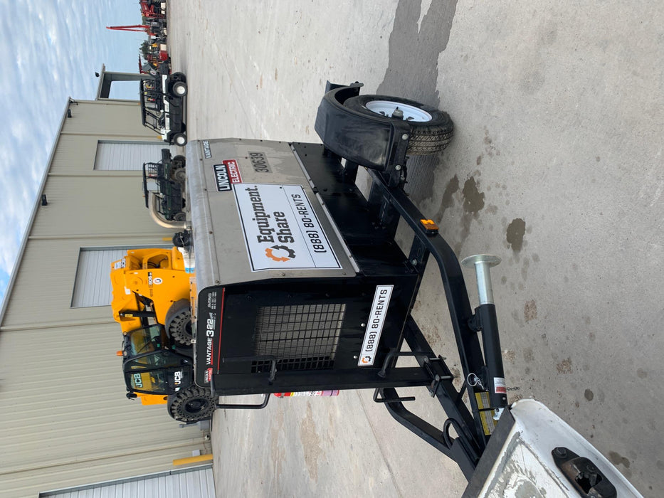 2019 Lincoln Electric Vantage 322 Welder Ready-Pak 3, Two wheel trailer, Fender and Light kit, Cable Rack