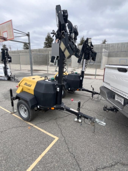 2021 Allmand NLV3GR (4) LED Light Fixture 350W, 23' Vertical Mast, 3kW Prime, Towable, Deep Sea L401, Leveling Jacks, Yanmar T4F 5.8hp