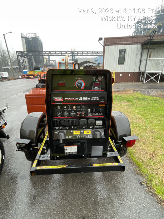 2021 Lincoln Electric Vantage 322 Vantage 322 Ready Pak 3 w/ Decals, ORANGE (includes trailer, cable rack, fender light kit) NO Telematics