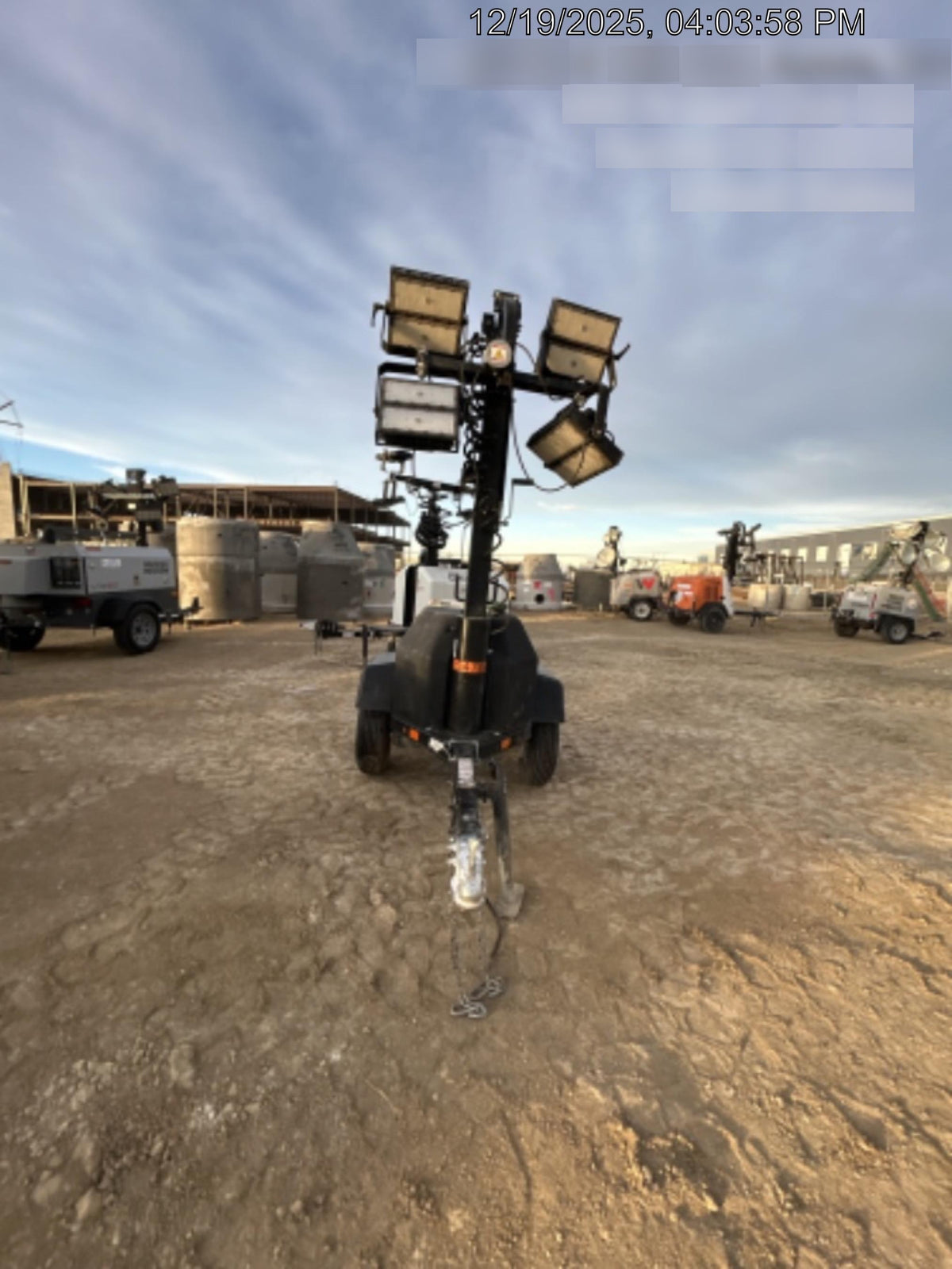 2022 Allmand NLV3GR (4) LED Light Fixture 350W, 23' Vertical Mast, 3kW Prime, Towable, ES Decals, T3
