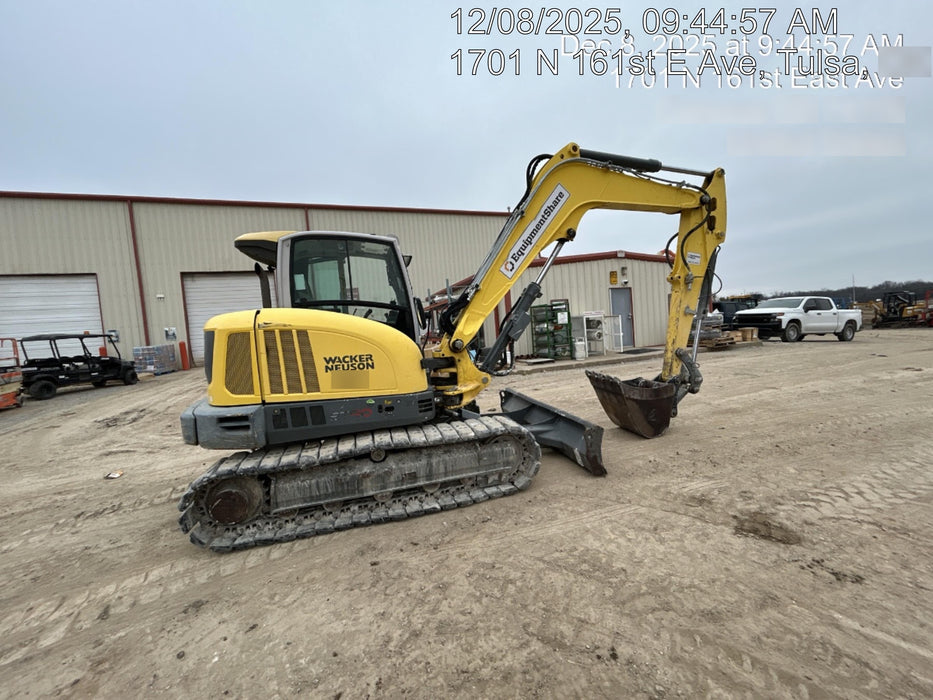 Wacker Neuson ET90 Enclosed Cab, Hybrid Tracks, Long Dipperstick, Bucket