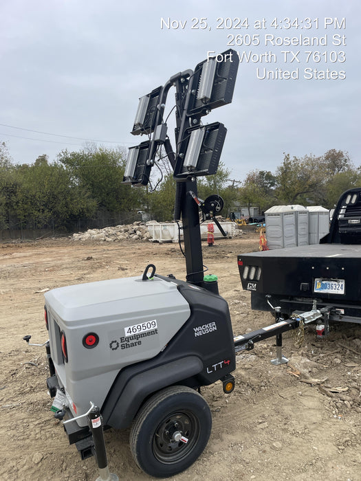 2024 Wacker Neuson LTT4 Diesel, Kohler KDW702, Deep Sea Controller, Auto Start, LED 320W, Bypass Outlet, T3