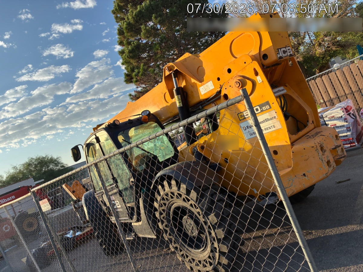 2018 JCB 510-56 JCB 510-56 Telehandler 74 HP w/CAB/HVAC, Beacon, Worklights, Aux Hydraulics, Solid Tires, 60" Carriage/Forks