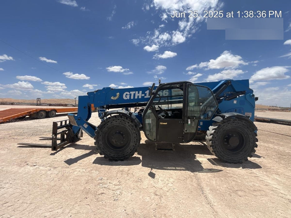 2019 Genie GTH-1056 Cab/Heat/AC, Solid RT Tires, LED Work Lights, Beacon 60" QA Carriage, 60" Forks