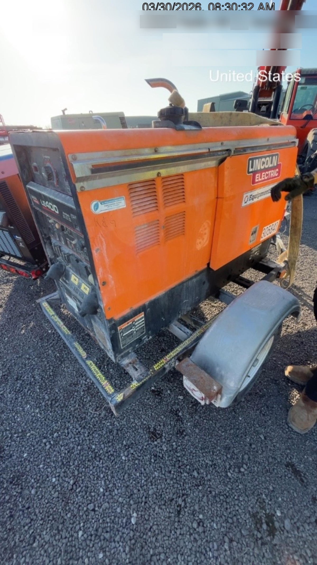 2023 Lincoln Electric LE400 Kubota V1505, Trlr, Cable Rack, Light Kit, ES Decals, T3