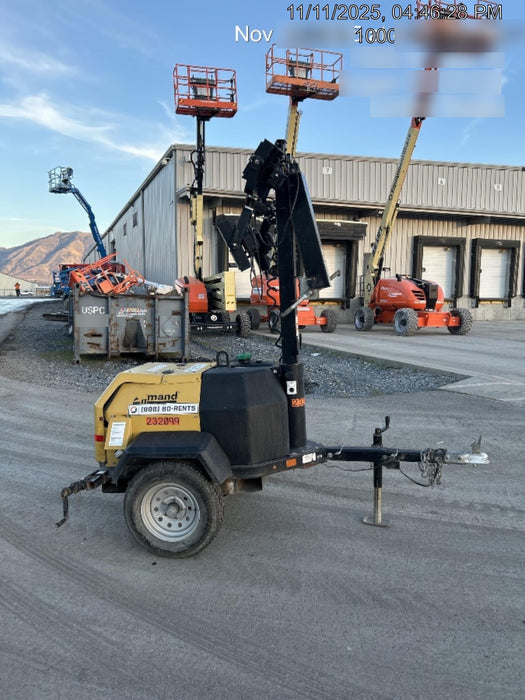 2022 Allmand NLV3GR (4) LED Light Fixture 350W, 23' Vertical Mast, 3kW Prime, Towable, Deep Sea L401, Leveling Jacks, Yanmar T4F 5.8hp