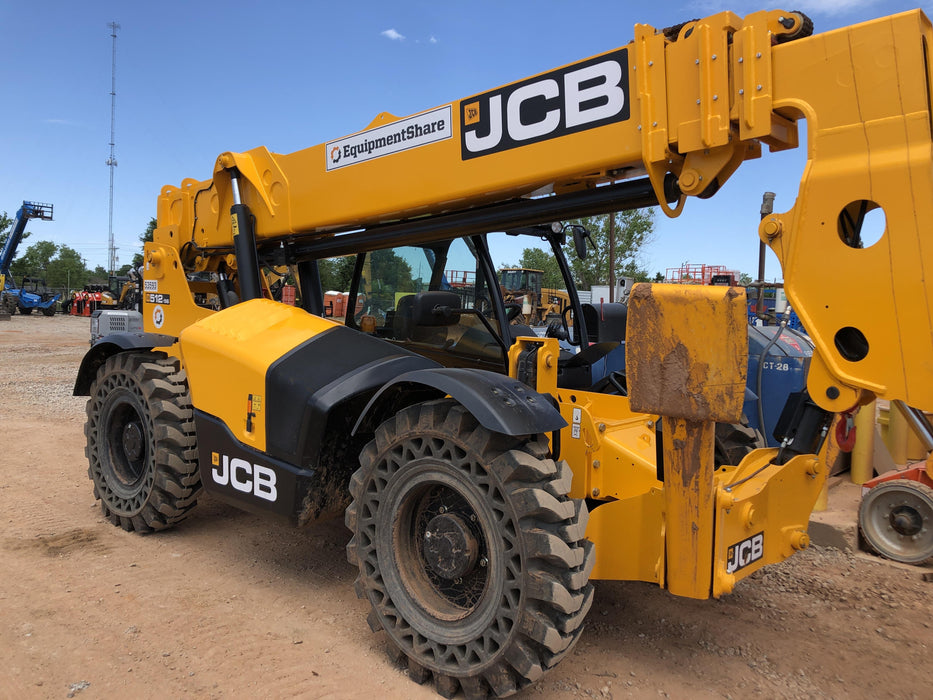 2019 JCB 512-56 Canopy, 109 HP, Solid Tires, STD Worklight, Beacon, Aux Hydraulics, Lifting Eye, Back up Alarm w/66" Carriage/60" Forks
