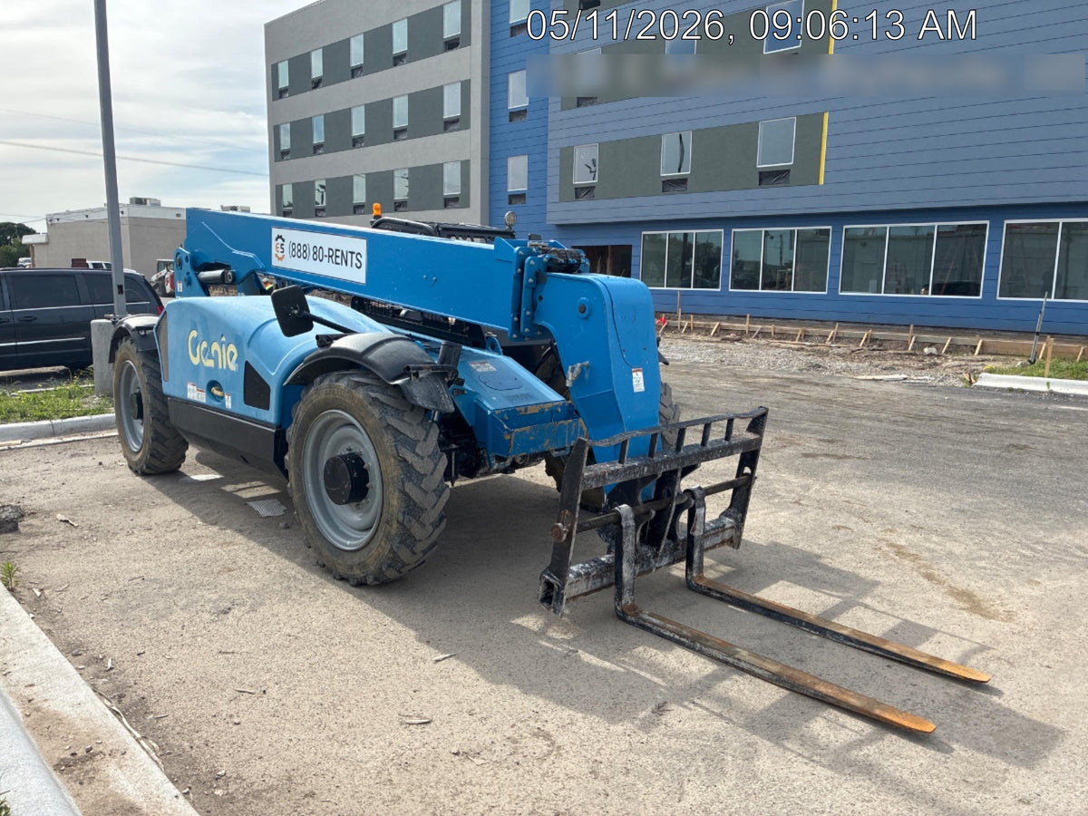 2019 Genie GTH-844 Canopy, Solid RT Tires, LED Work Lights, Beacon 60" QA Carriage, 48" Forks
