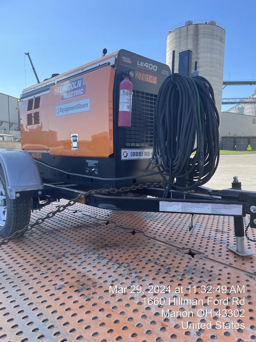 2022 Lincoln Electric LE400 Kubota V1505, Trlr, Cable Rack, Light Kit, ES Decals, T3