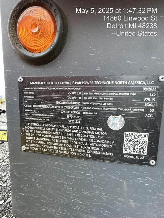 2022 ATLAS COPCO XAS188 CWK