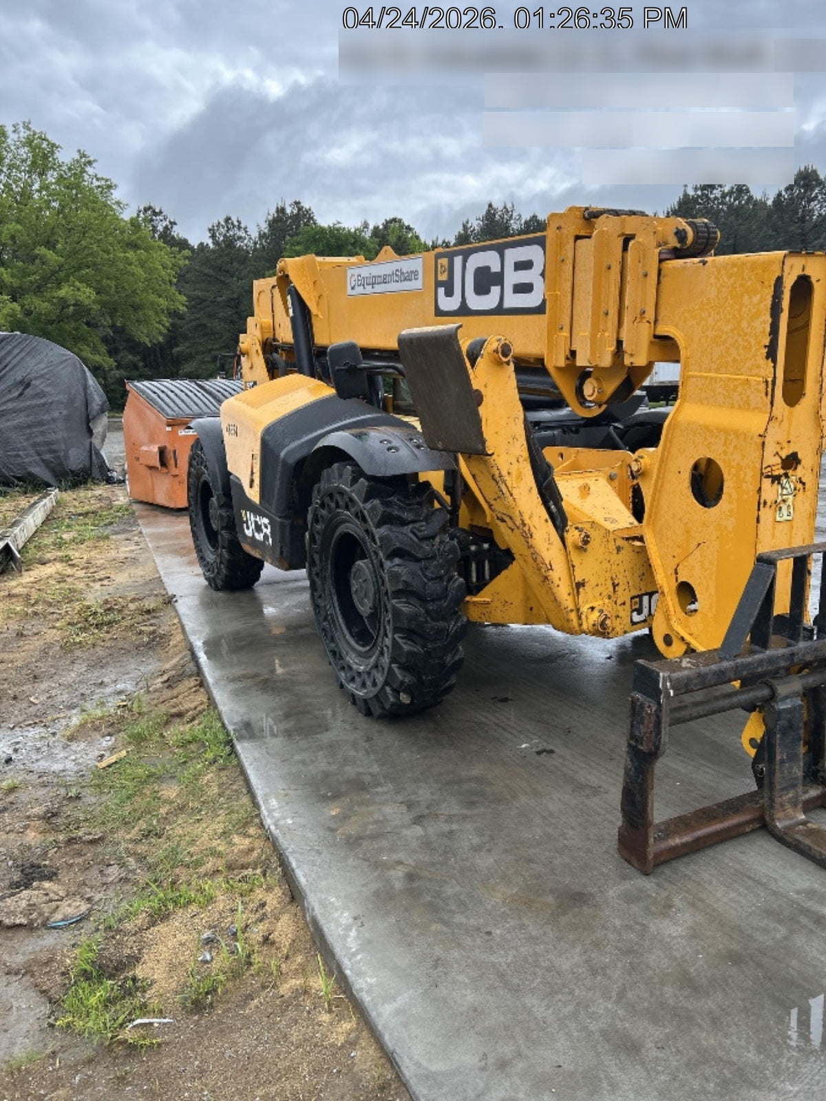 2019 JCB 510-56 Canopy, 74 HP, Solid Tires, STD Worklight, Beacon, Aux Hydraulics, Lifting Eye, Back up Alarm w/66" Carriage/60" Forks