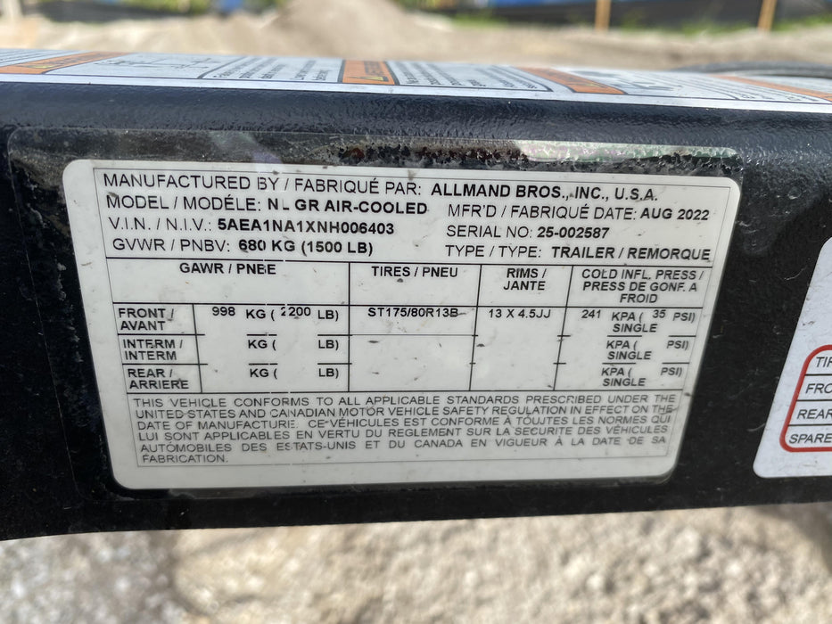 2022 Allmand NLV3GR (4) LED Light Fixture 350W, 23' Vertical Mast, 3kW Prime, Towable, ES Decals, T3