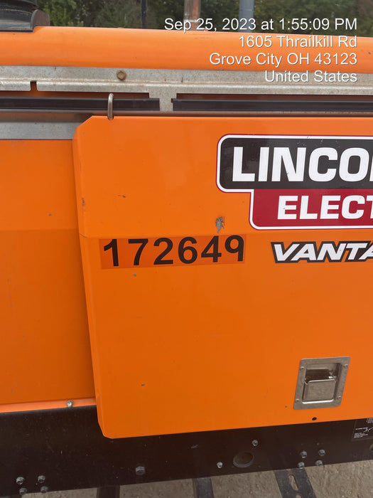 2021 Lincoln Electric Vantage 322 Vantage 322 Ready Pak 3 w/ Decals, ORANGE (includes trailer, cable rack, fender light kit) NO Telematics