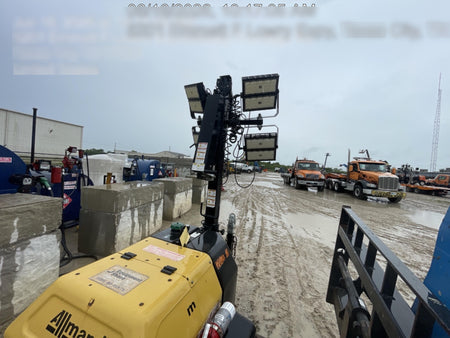 2022 Allmand NLV3GR (4) LED Light Fixture 350W, 23' Vertical Mast, 3kW Prime, Towable, Deep Sea L401, Leveling Jacks, Yanmar T4F 5.8hp