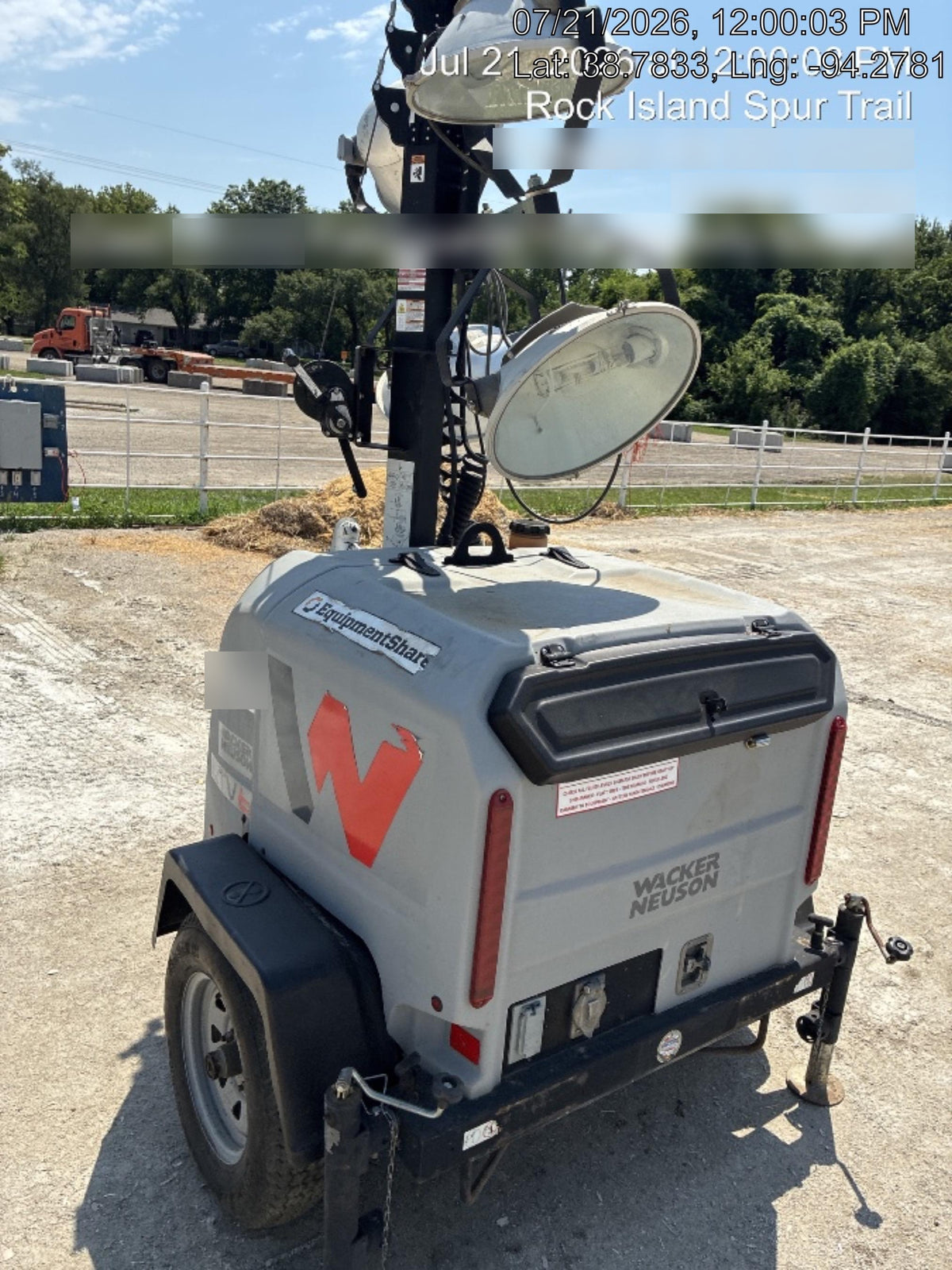 2019 Wacker Neuson LTV6L-MH Wacker Neuson LTV6L Mobile Light Tower w/Fuel Level Sensor Installed