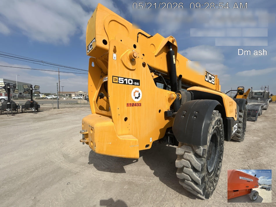2020 JCB 510-56 Canopy, Solid Tires, Work Lights, Beacon, Aux Hydraulics, Back up Alarm, Lifting Eye, ES Decals