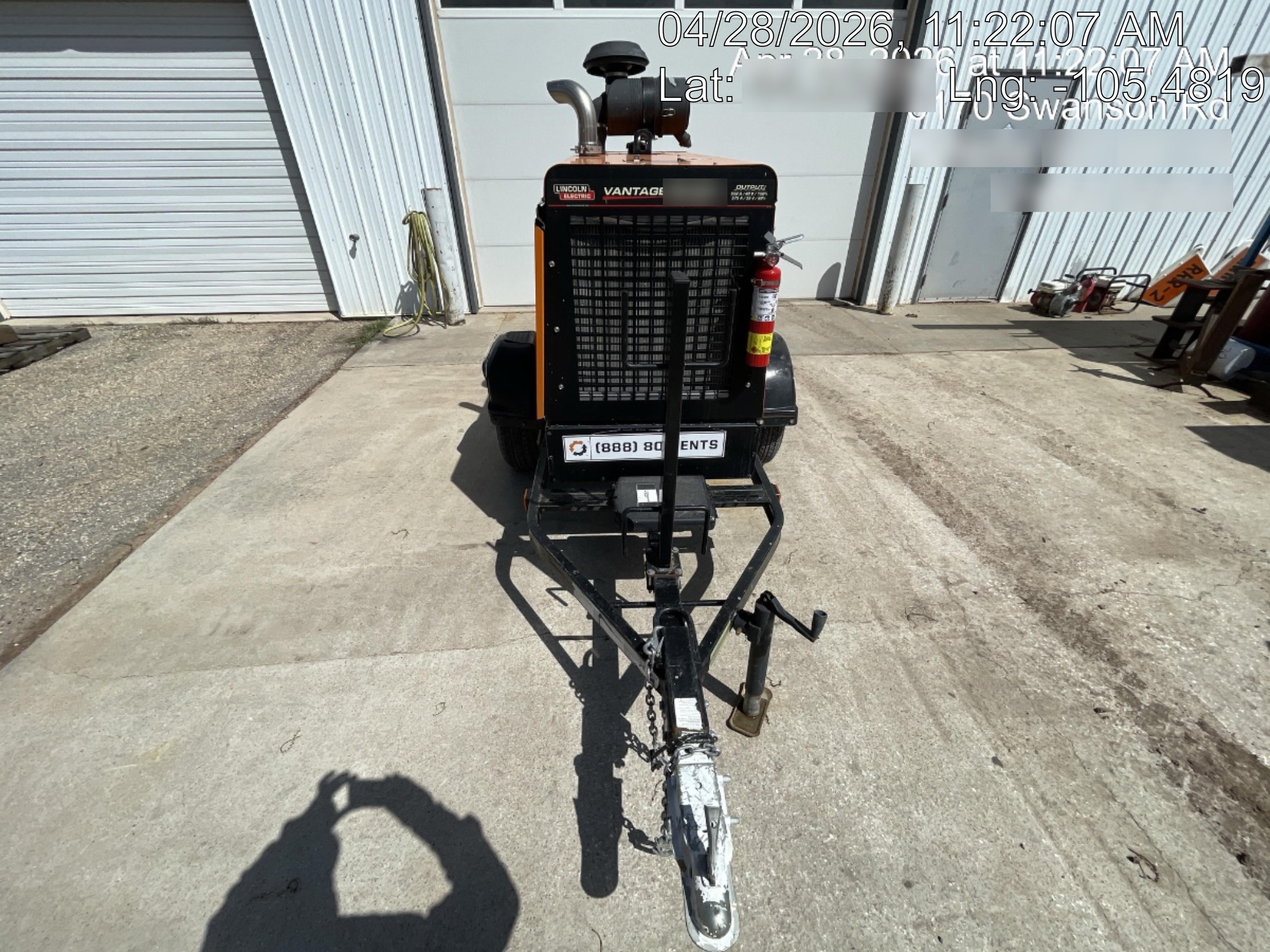 2021 Lincoln Electric Vantage 549X Ready Pak 3, ORANGE (includes trailer, cable rack, fender light kit)
