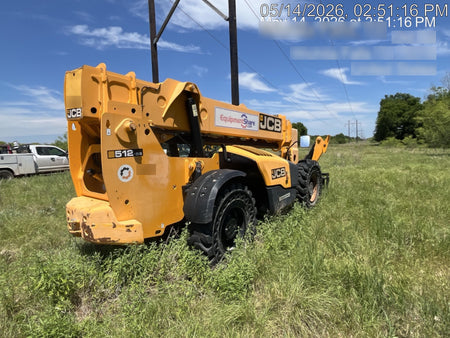 2019 JCB 512-56 109 HP w/Open ROPS, Beacon, Aux Hydraulics, Worklights, Solid Tires 60" Carriage/Forks