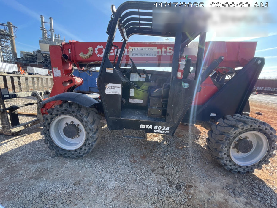 2019 Manitou MTA6034 Manitou MTA6034 Canopy, LED Work Lights, Solid Tires, Beacon, Auxiliary Hydraulics w/48" Carriage and 48" Forks