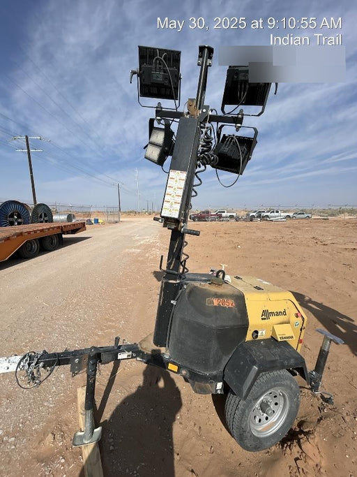 2022 Allmand NLV3GR (4) LED Light Fixture 350W, 23' Vertical Mast, 3kW Prime, Towable, ES Decals, T3