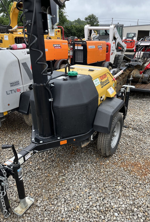 2022 Allmand NLV3GR (4) LED Light Fixture 350W, 23' Vertical Mast, 3kW Prime, Towable, Deep Sea L401, Leveling Jacks, Yanmar T4F 5.8hp