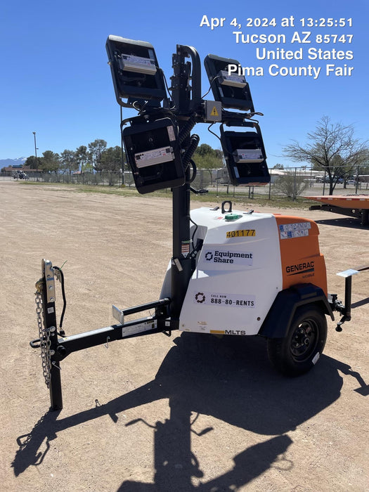 2024 Generac MLT2 Diesel, Flex Switch 120V Input, Powerzone Controller, 
(4) 320W LED Lights, 4kW Generator, 39.9 Gal Fuel Tank, 2" Ball, T3