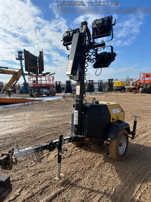 2022 Allmand NLV3GR (4) LED Light Fixture 350W, 23' Vertical Mast, 3kW Prime, Towable, Deep Sea L401, Leveling Jacks, Yanmar T4F 5.8hp