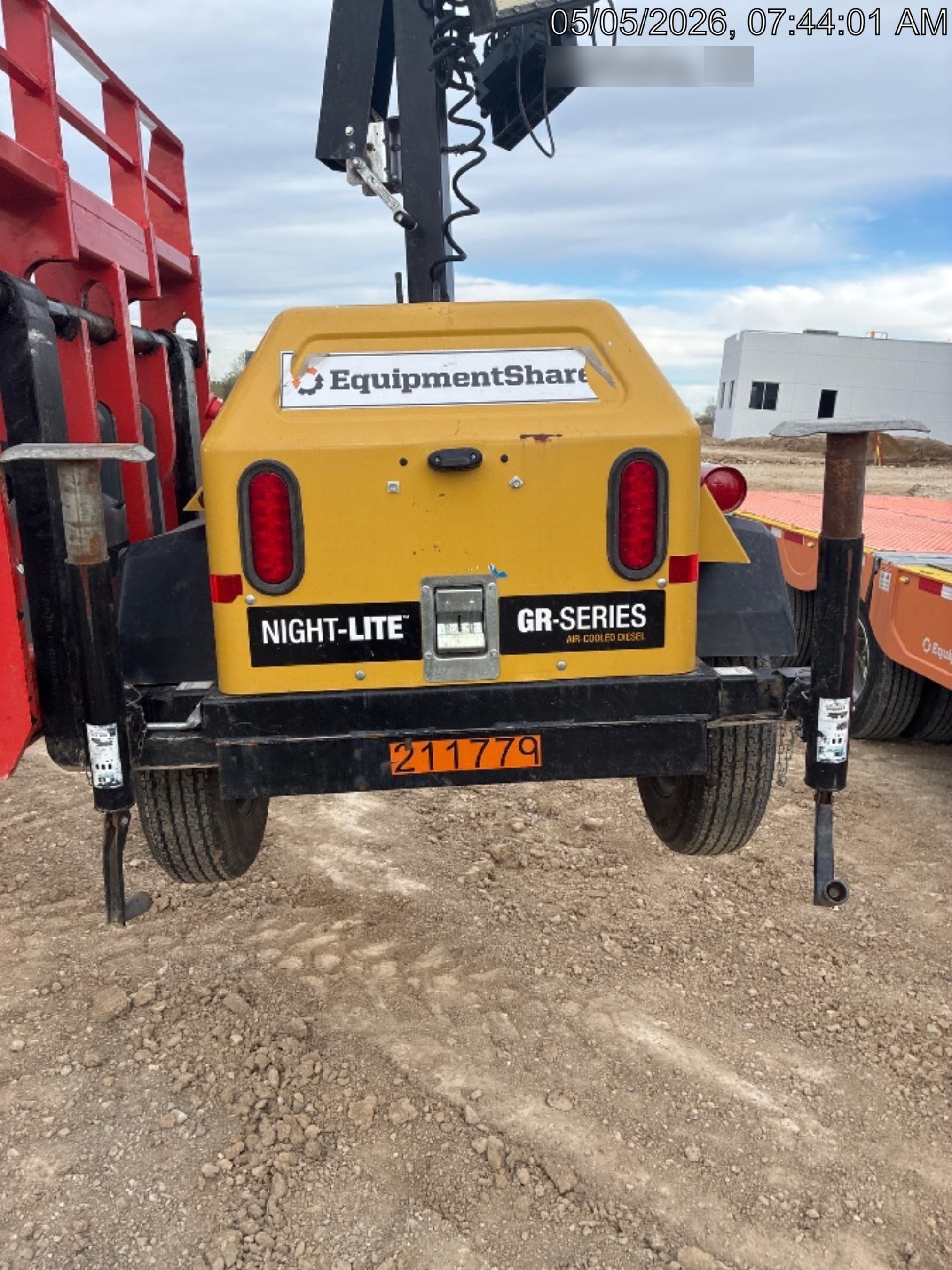 2022 Allmand NLV3GR (4) LED Light Fixture 350W, 23' Vertical Mast, 3kW Prime, Towable, Deep Sea L401, Leveling Jacks, Yanmar T4F 5.8hp