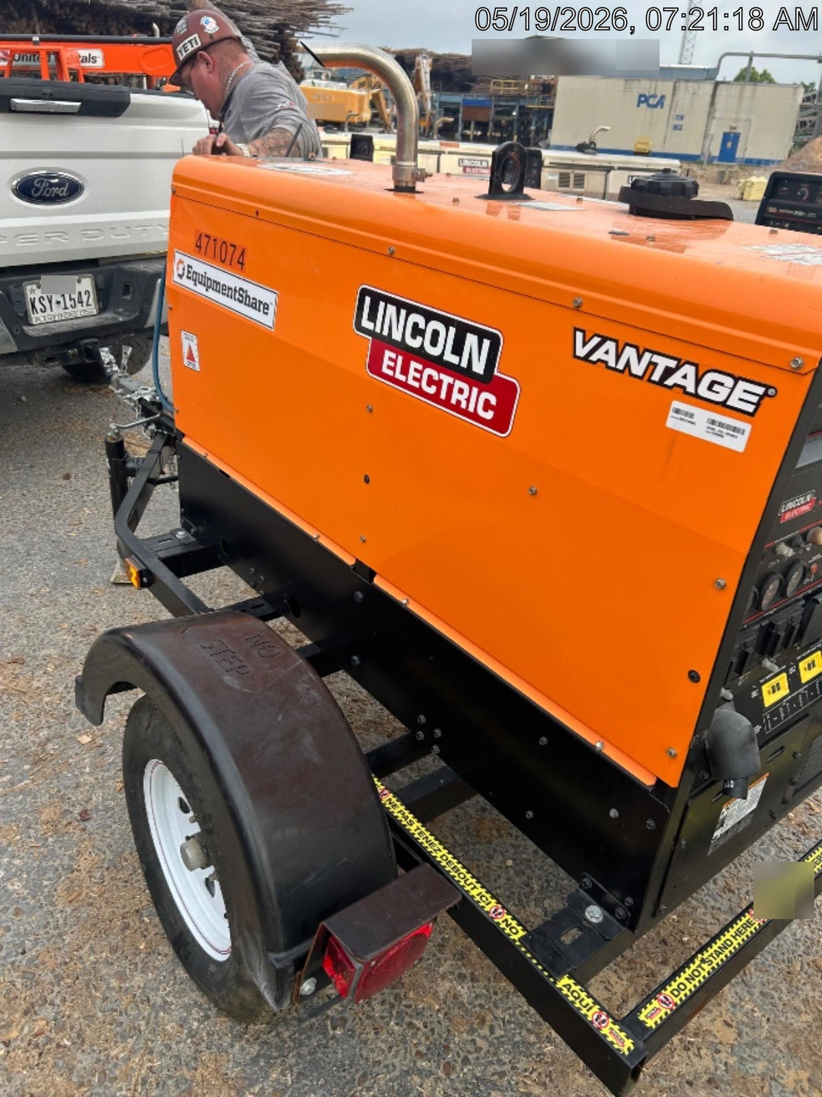 2024 Lincoln Electric Vantage 322 Welder Ready-Pak 3, Two wheel trailer, Fender and Light kit, Cable Rack, Orange