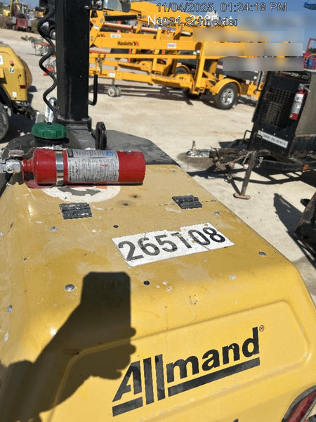2022 Allmand NLV3GR (4) LED Light Fixture 350W, 23' Vertical Mast, 3kW Prime, Towable, ES Decals, T3