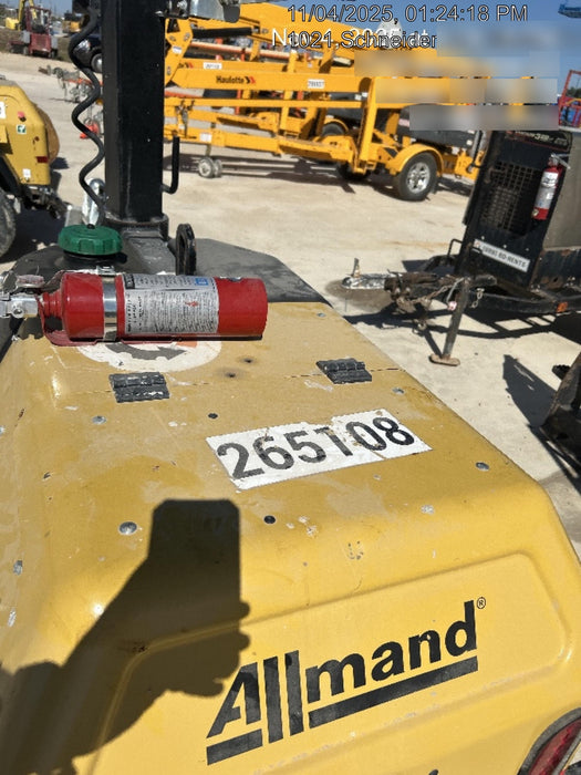 2022 Allmand NLV3GR (4) LED Light Fixture 350W, 23' Vertical Mast, 3kW Prime, Towable, ES Decals, T3