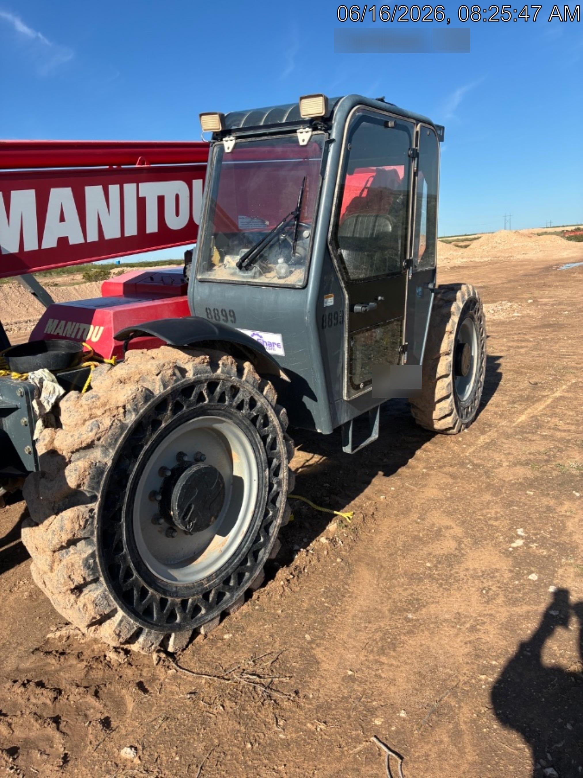2018 Manitou MTA10055 Manitou MTA 10055 (open ROPS) w/Cab/Heat/AC, Work Lights/Strobe, Aux Hyd, Solid Tires, Lift Hook, 66" Carriage, 60" Forks