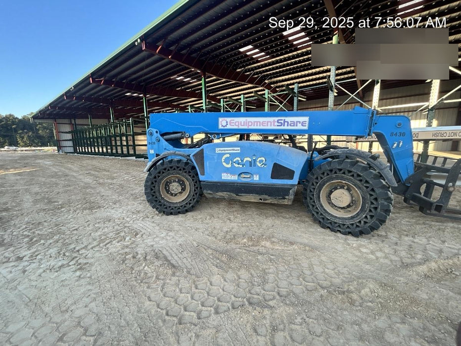 2018 Genie GTH-844 Genie GTH-844D w/Open ROPS, Solid Tires, Work Light/Beacon, 60" Carriage and Forks