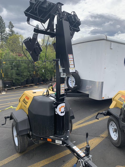 2021 Allmand NLV3GR (4) LED Light Fixture 350W, 23' Vertical Mast, 3kW Prime, Towable, Deep Sea L401, Leveling Jacks, Yanmar T4F 5.8hp