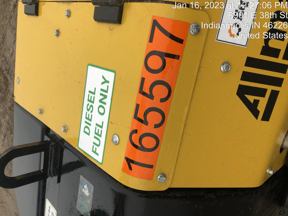 2021 Allmand NLV3GR (4) LED Light Fixture 350W, 23' Vertical Mast, 3kW Prime, Towable, Deep Sea L401, Leveling Jacks, Yanmar T4F 5.8hp