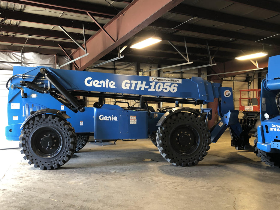 2018 Genie GTH-1056 Genie GTH-1056 w/ROPS, Work Lights, Solid Tires, RH Cab Mesh, Beacon, 60" Carriage and Forks