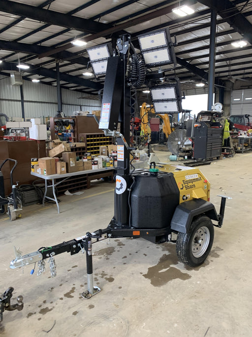 2022 Allmand NLV3GR (4) LED Light Fixture 350W, 23' Vertical Mast, 3kW Prime, Towable, Deep Sea L401, Leveling Jacks, Yanmar T4F 5.8hp