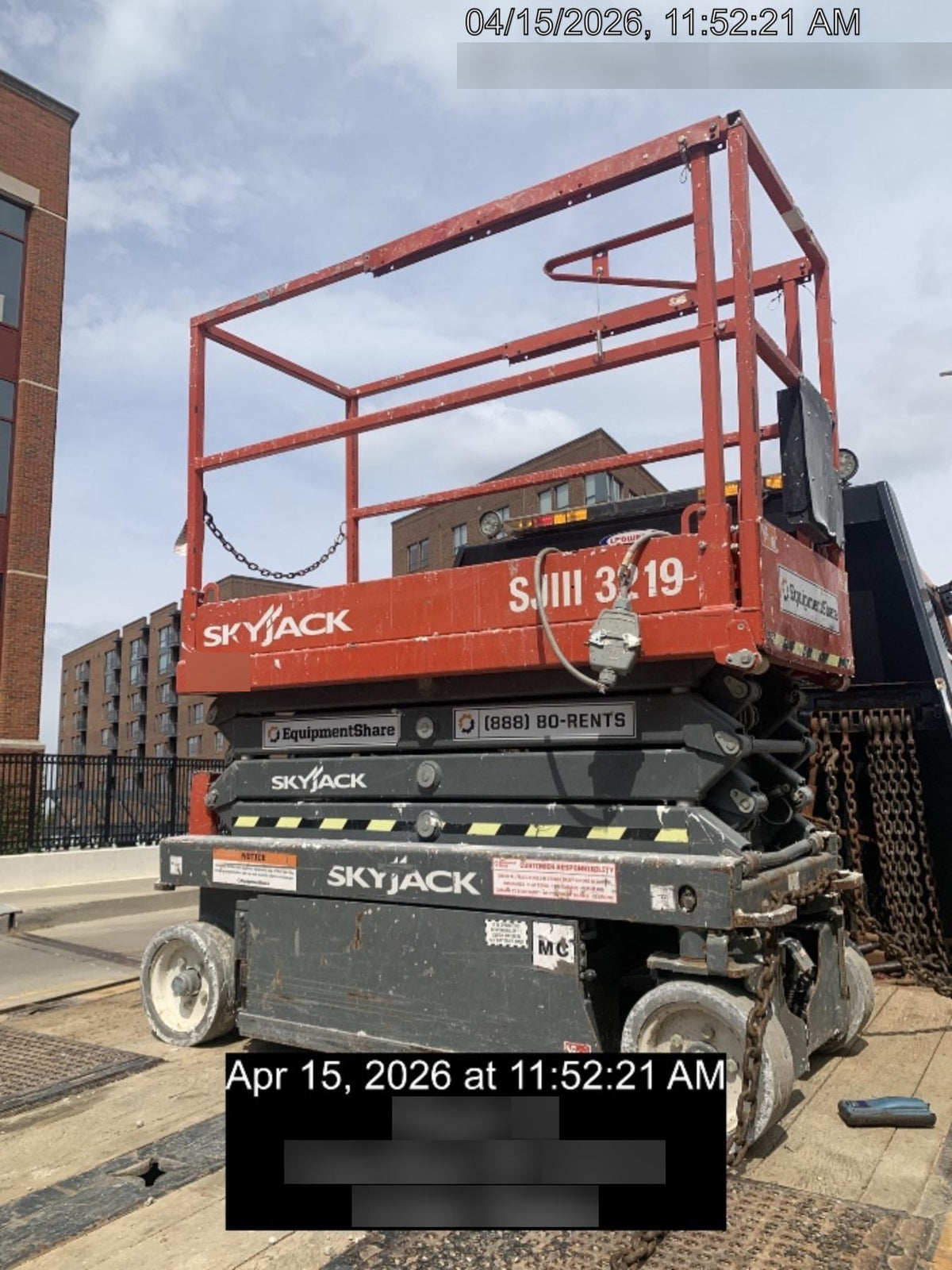 2016 Skyjack SJIII-3219 Standard Rental Specs