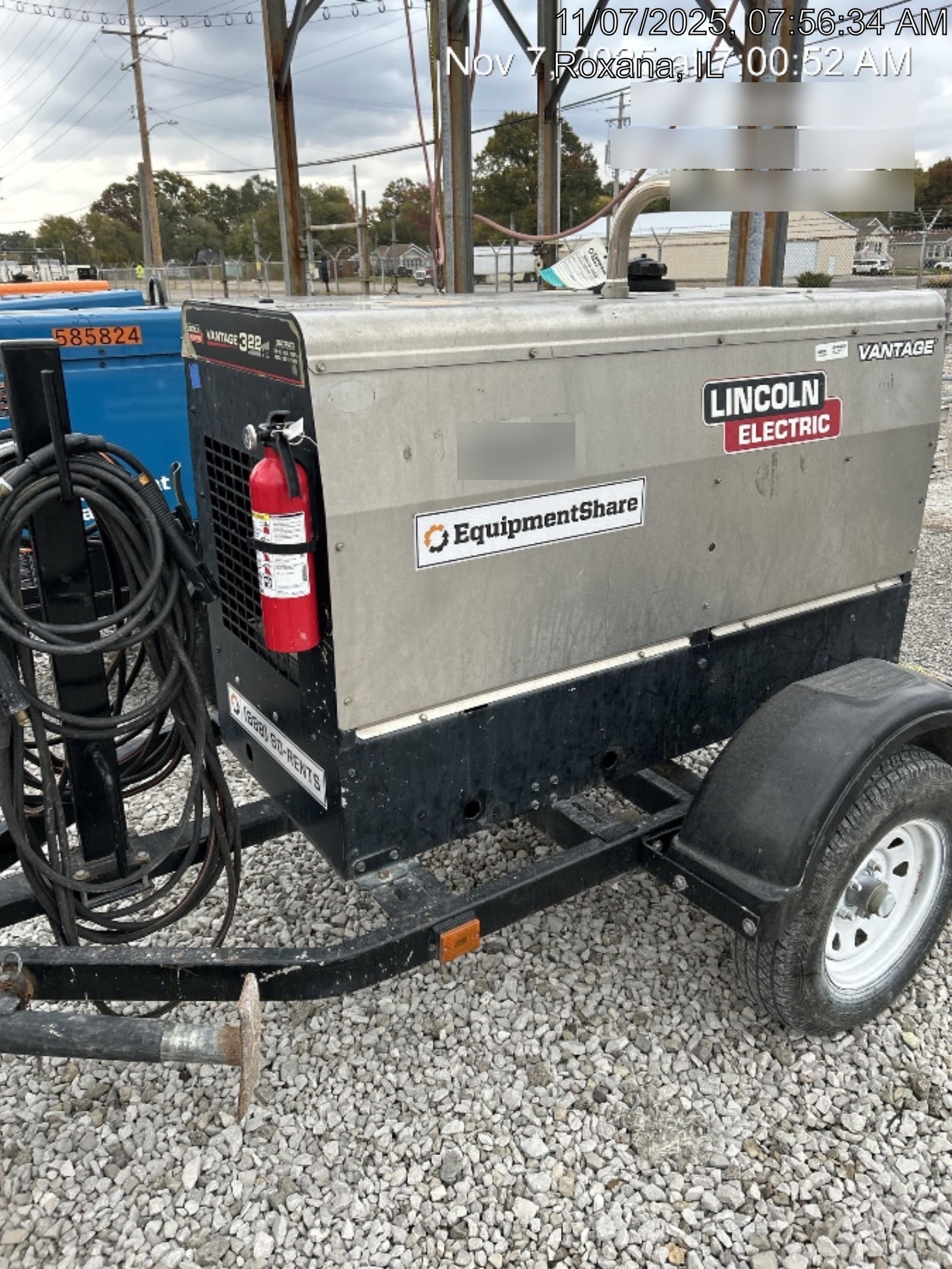 2019 Lincoln Electric Vantage 322 Ready-Pak 3, Two Wheel Trailer, Fender and Light Kit, Cable Rack