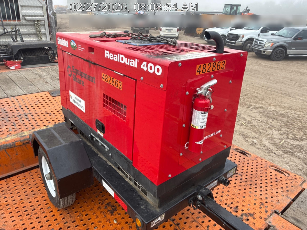 2024 Shindaiwa DGW400DML Kubota D902 Engine, 23 HP, Dual Op Welder, Wire, Arc, Droop Stick, Tig, and CC Stick Functionality, Simulphase, 3 Phase and 1 Phase Gen Output, Single Axle NB Trlr, Slr Trckl Chrg 12V 12W, Fire Ext, T3