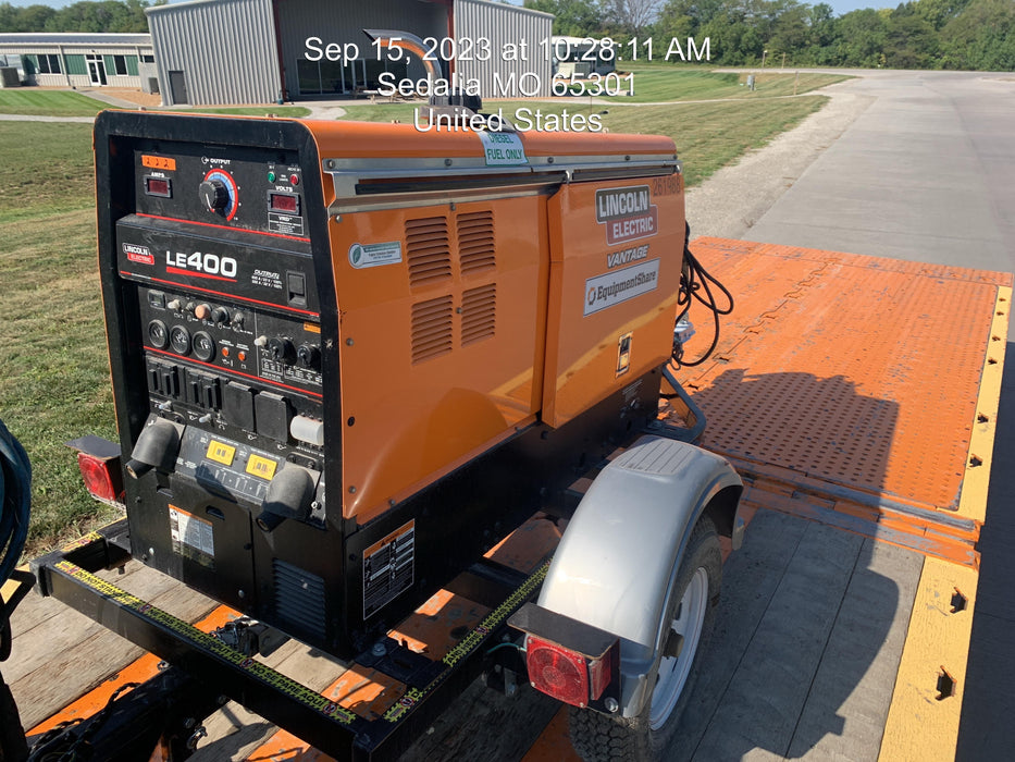 2022 Lincoln Electric LE400 Kubota V1505, Trlr, Cable Rack, Light Kit, ES Decals, T3