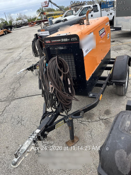 2021 Lincoln Electric Vantage 322 Vantage 322 Ready Pak 3 w/ Decals, ORANGE (includes trailer, cable rack, fender light kit) NO Telematics