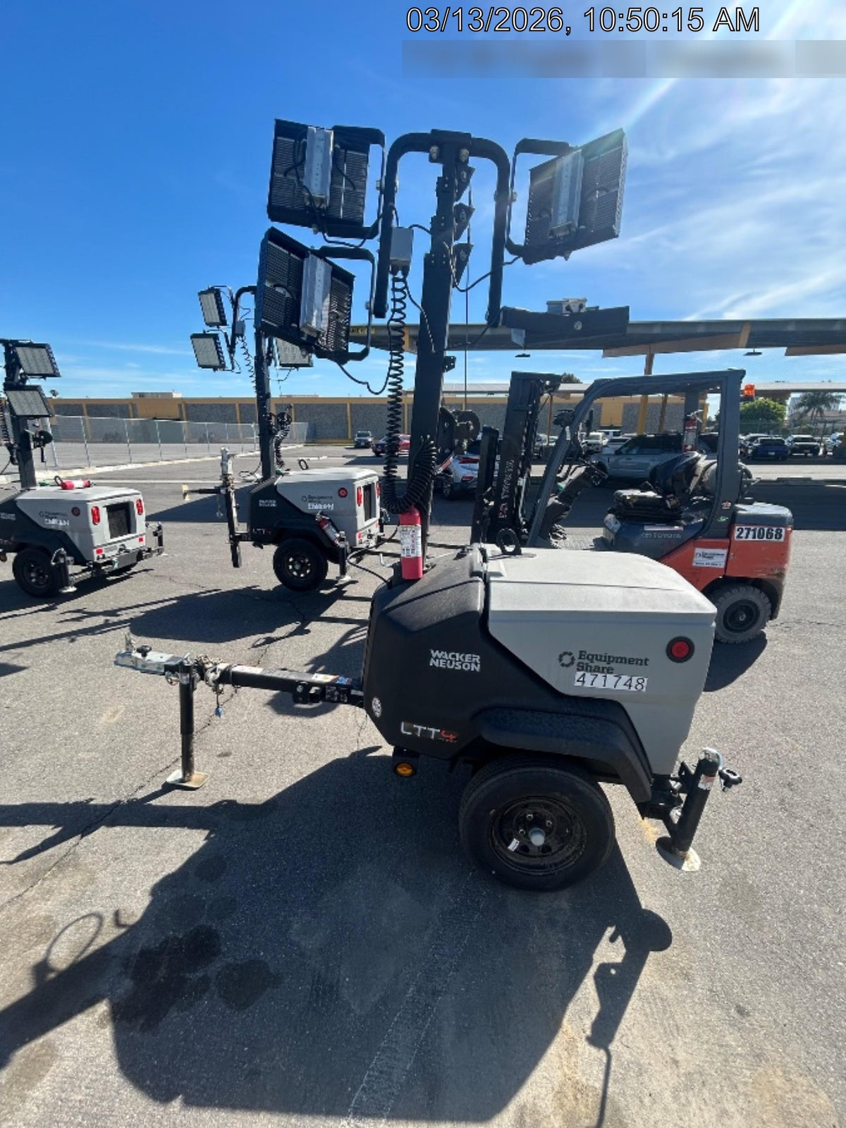 2024 Wacker Neuson LTT4 Diesel, Kohler KDW702, Deep Sea Controller, Auto Start, LED 320W, Bypass Outlet, T3