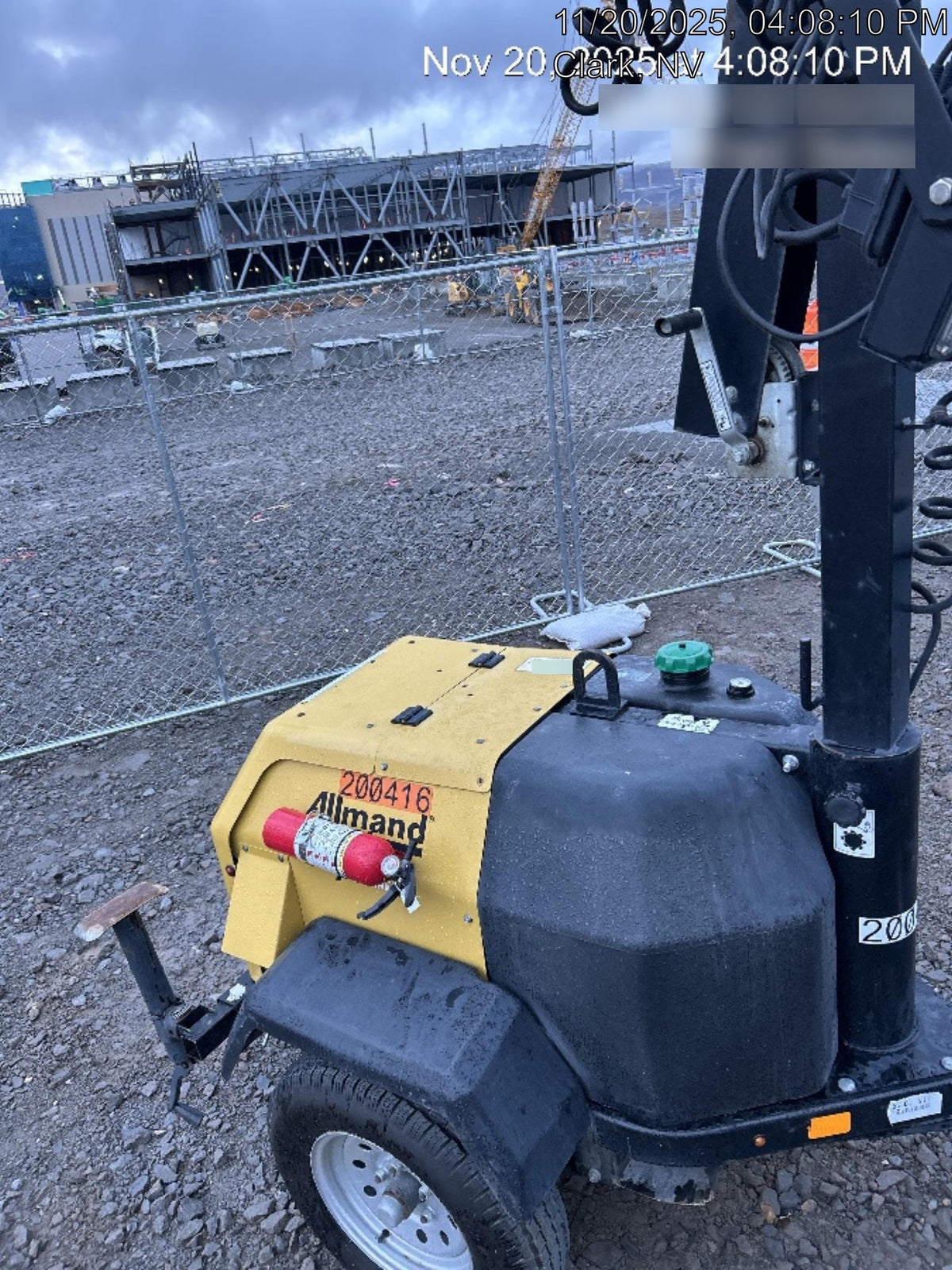 2022 Allmand NLV3GR (4) LED Light Fixture 350W, 23' Vertical Mast, 3kW Prime, Towable, Deep Sea L401, Leveling Jacks, Yanmar T4F 5.8hp