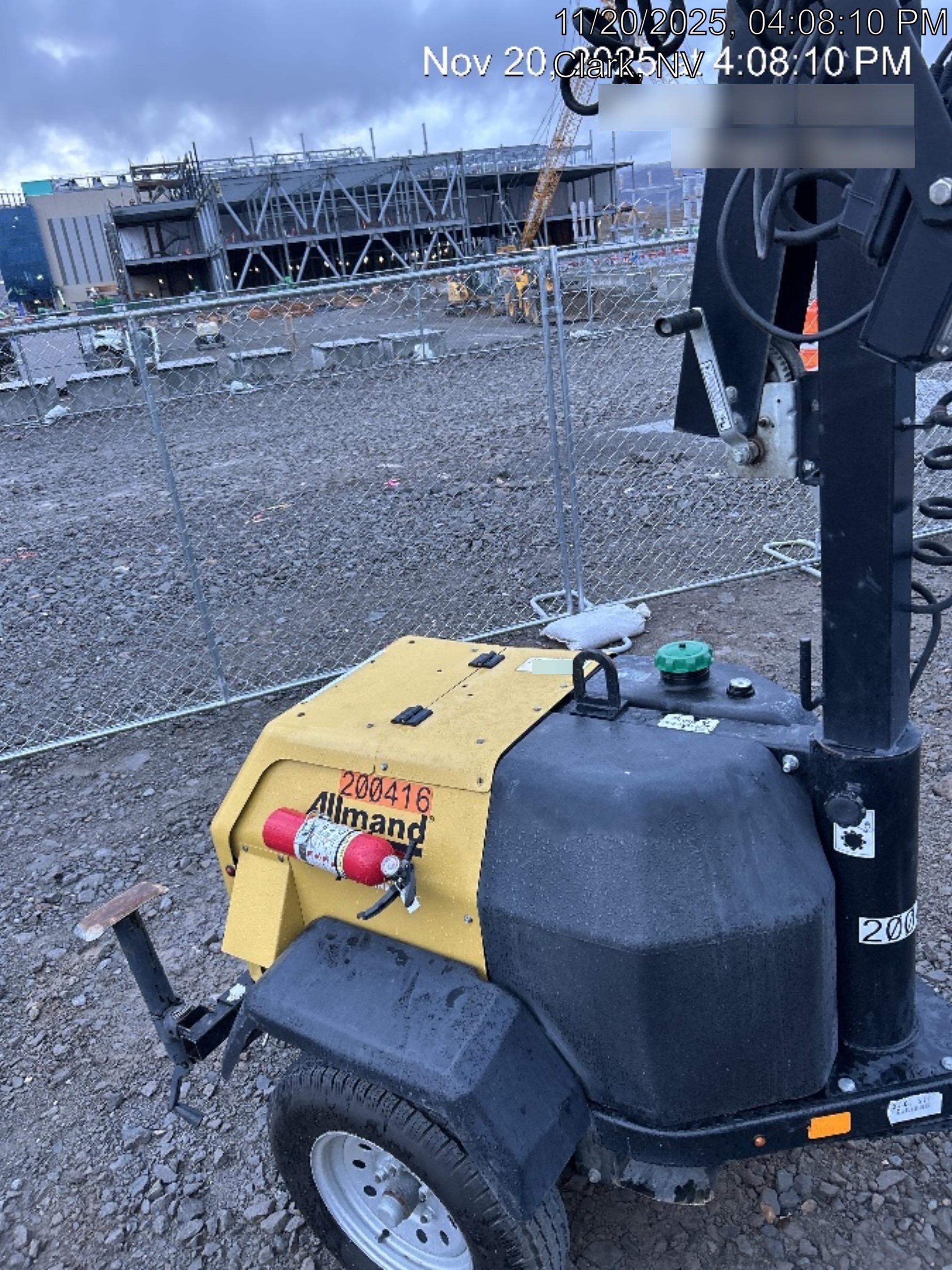 2022 Allmand NLV3GR (4) LED Light Fixture 350W, 23' Vertical Mast, 3kW Prime, Towable, Deep Sea L401, Leveling Jacks, Yanmar T4F 5.8hp